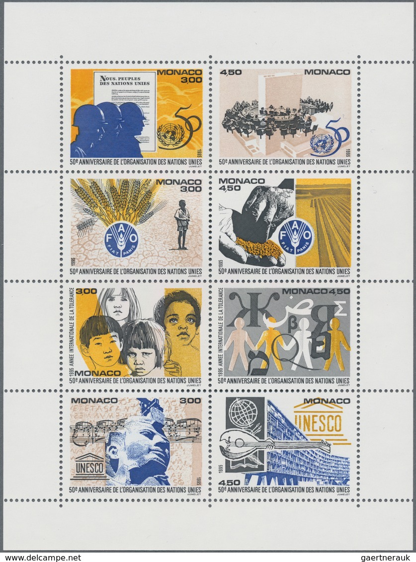 Monaco: 1974/1997 (ca.), duplicates on stockcards and in glassines with single stamps or complete se