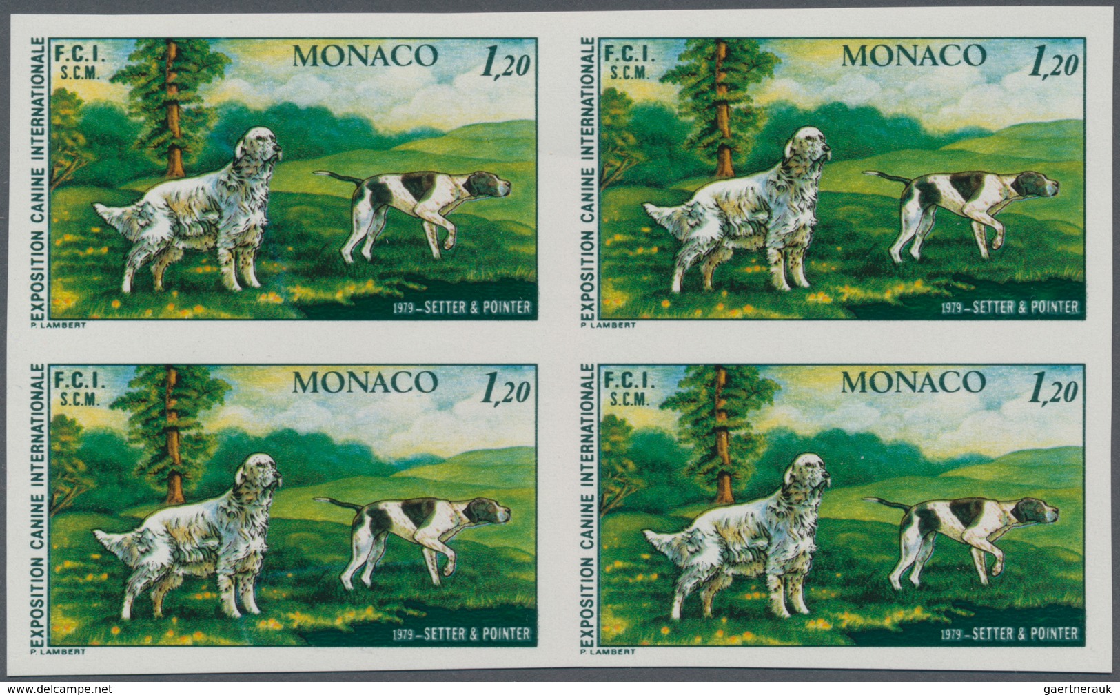 Monaco: 1979, International Dog Show In Monte Carlo 1,20fr. 'English Setter And Pointer' In A Lot Wi - Nuevos