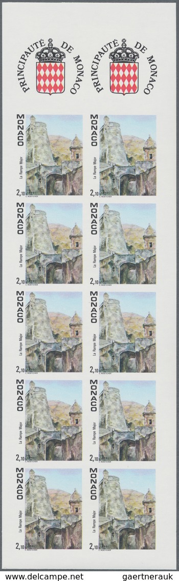 Monaco: 1990, Sights Of Monaco Paintings 2.10fr. 'Rampe Major' In A Lot With 72 IMPERFORATE Booklet - Ongebruikt