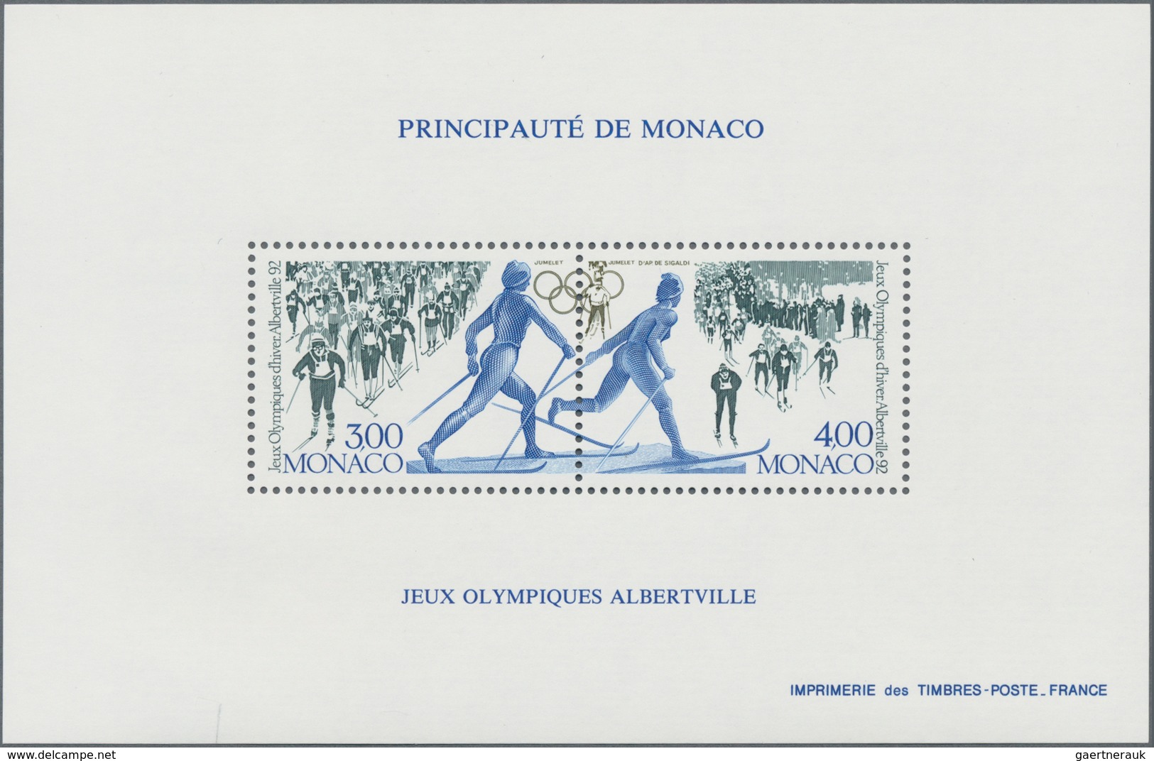 Monaco: 1991, Winter Olympics Albertville 1992 Ten Mint Never Hinged Special Souvenir Sheets Perfora - Ungebraucht