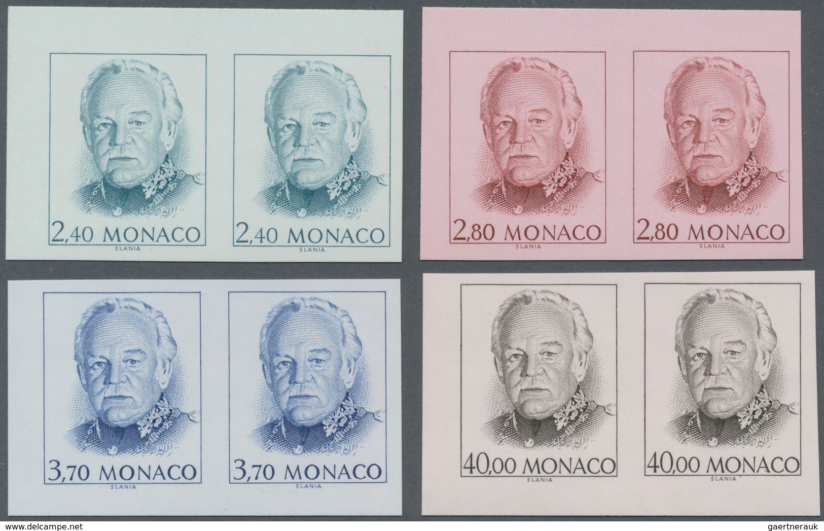 Monaco: 1993, Prince Rainier Definitives Complete Set Of Four In A Lot With 180 IMPERFORATE Sets Mos - Ongebruikt