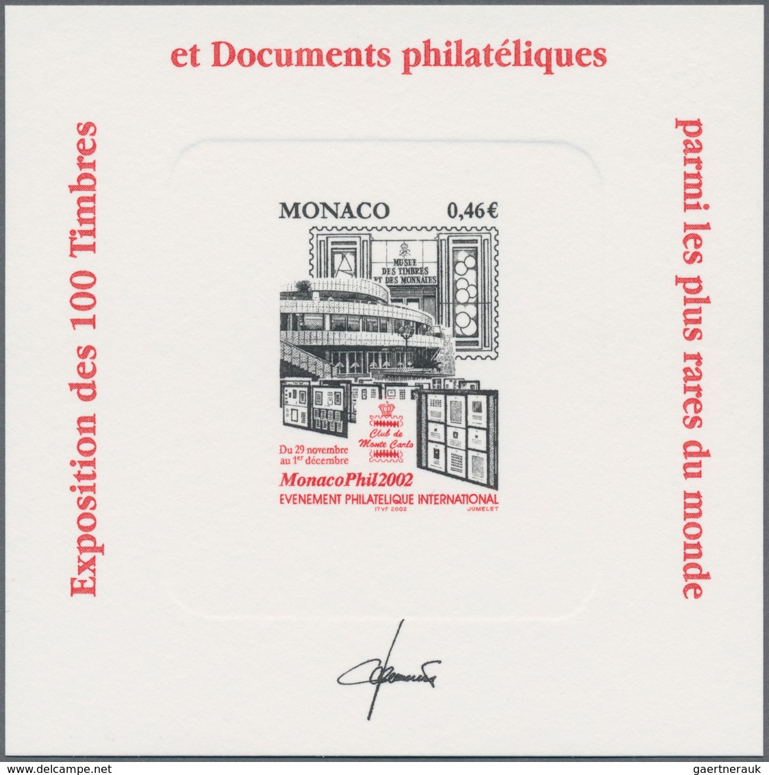 Monaco: 2002 MonacoPhil Presentation Folder Containing IMPERF Stamps, Essays And M/s Of 1997-2002 Is - Nuevos