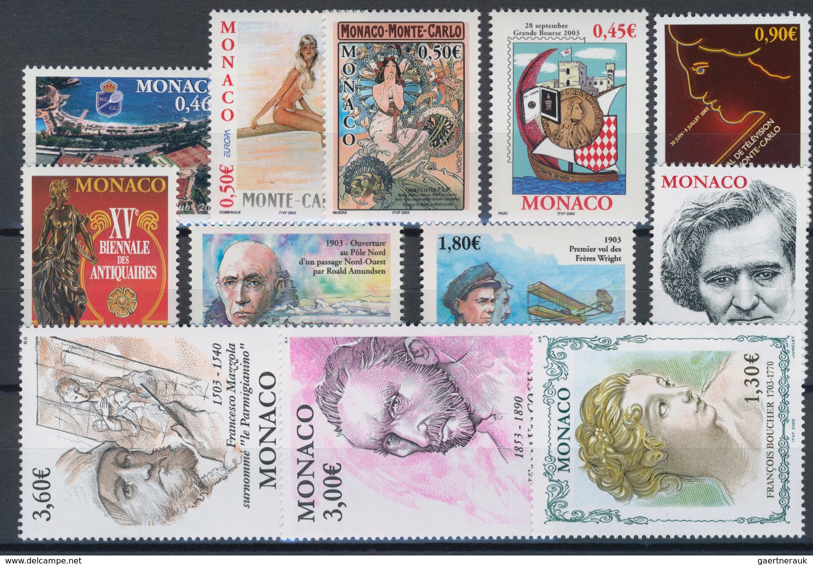 Monaco: 2003, Complete Year Set MNH Per 500. Michel Cat. Val. 37.800,- €, Face Value 18.630,- €. - Ungebraucht