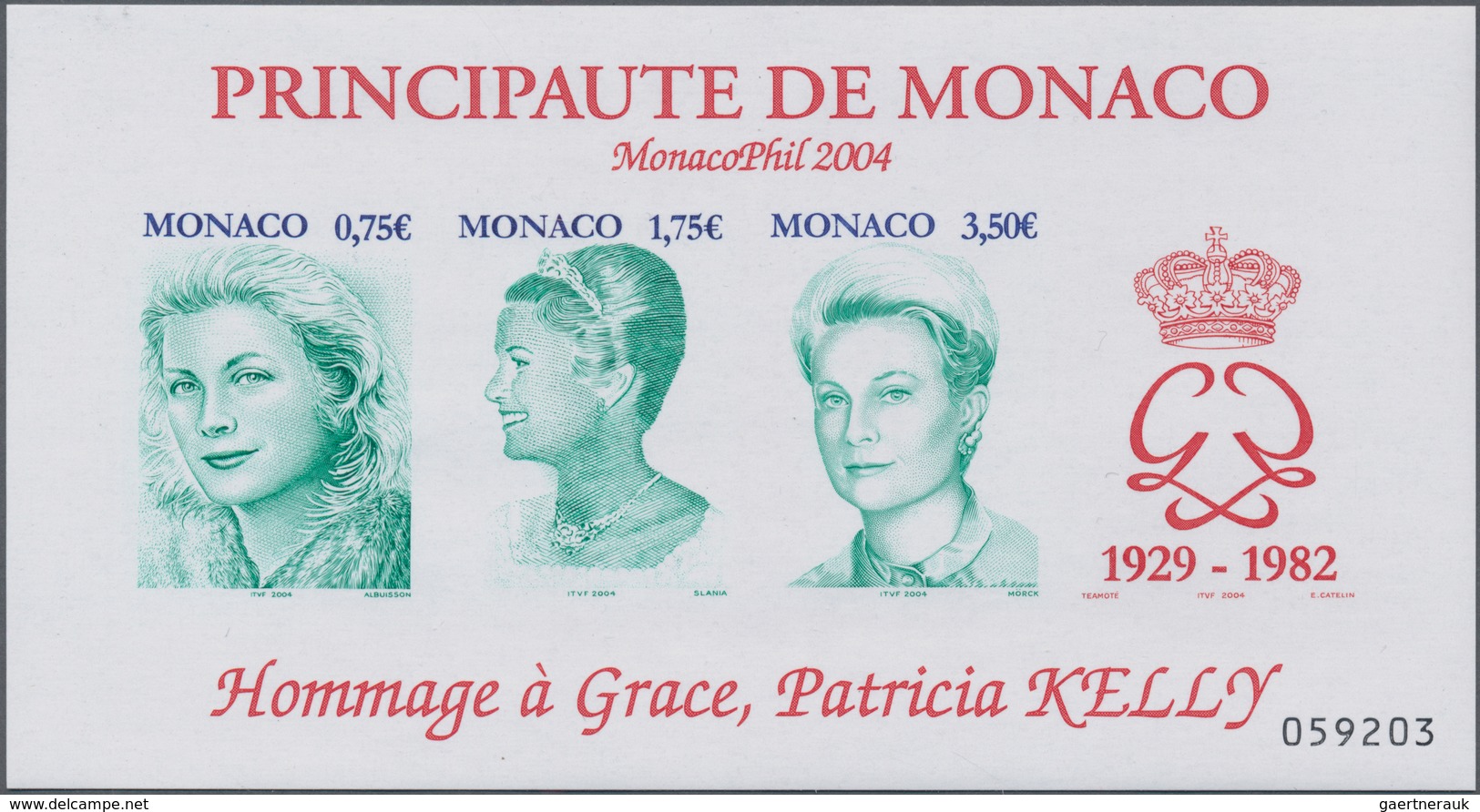 Monaco: 2004, 0,75/1,75/3,50 €, MONACOPHIL, 2000 Copies Of This Souvenir Sheet MNH. Michel Bl. No. 8 - Ungebraucht