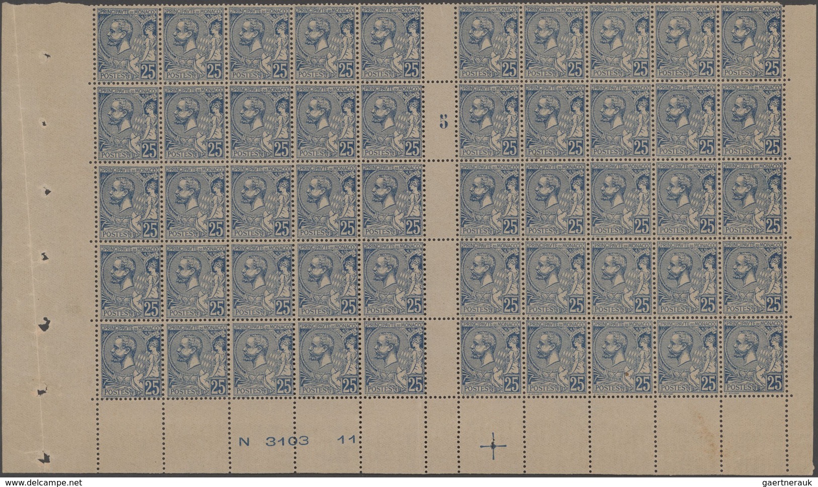 Monaco: 19014, Definitives Albert, 5c.-25c., Complete Set Of Four Values, Each Stamp In Gutter Block - Nuevos