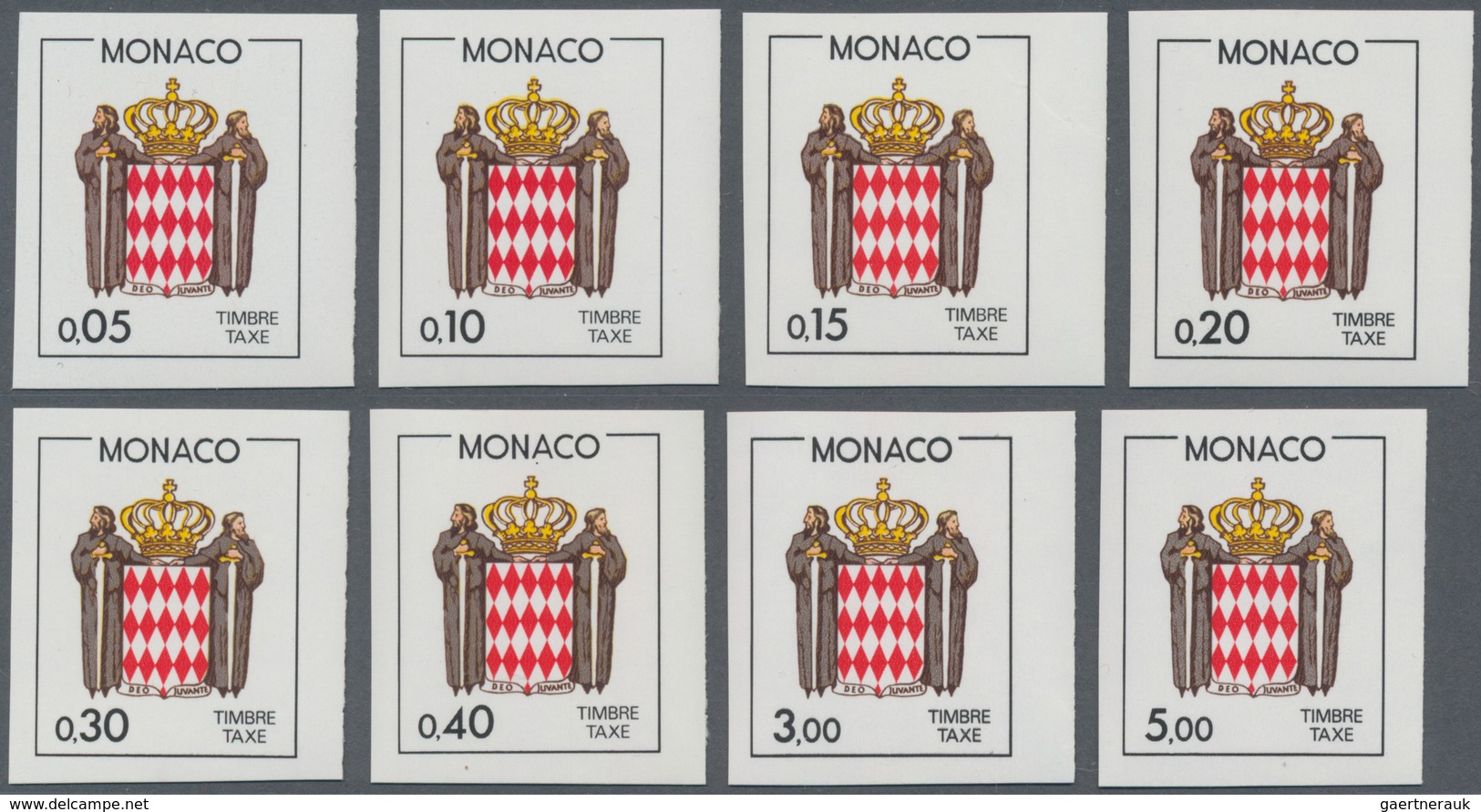 Monaco - Portomarken: 1985, Postage Dues 'Coat Of Arms' Complete Set Of Eight In A Lot With About 80 - Portomarken