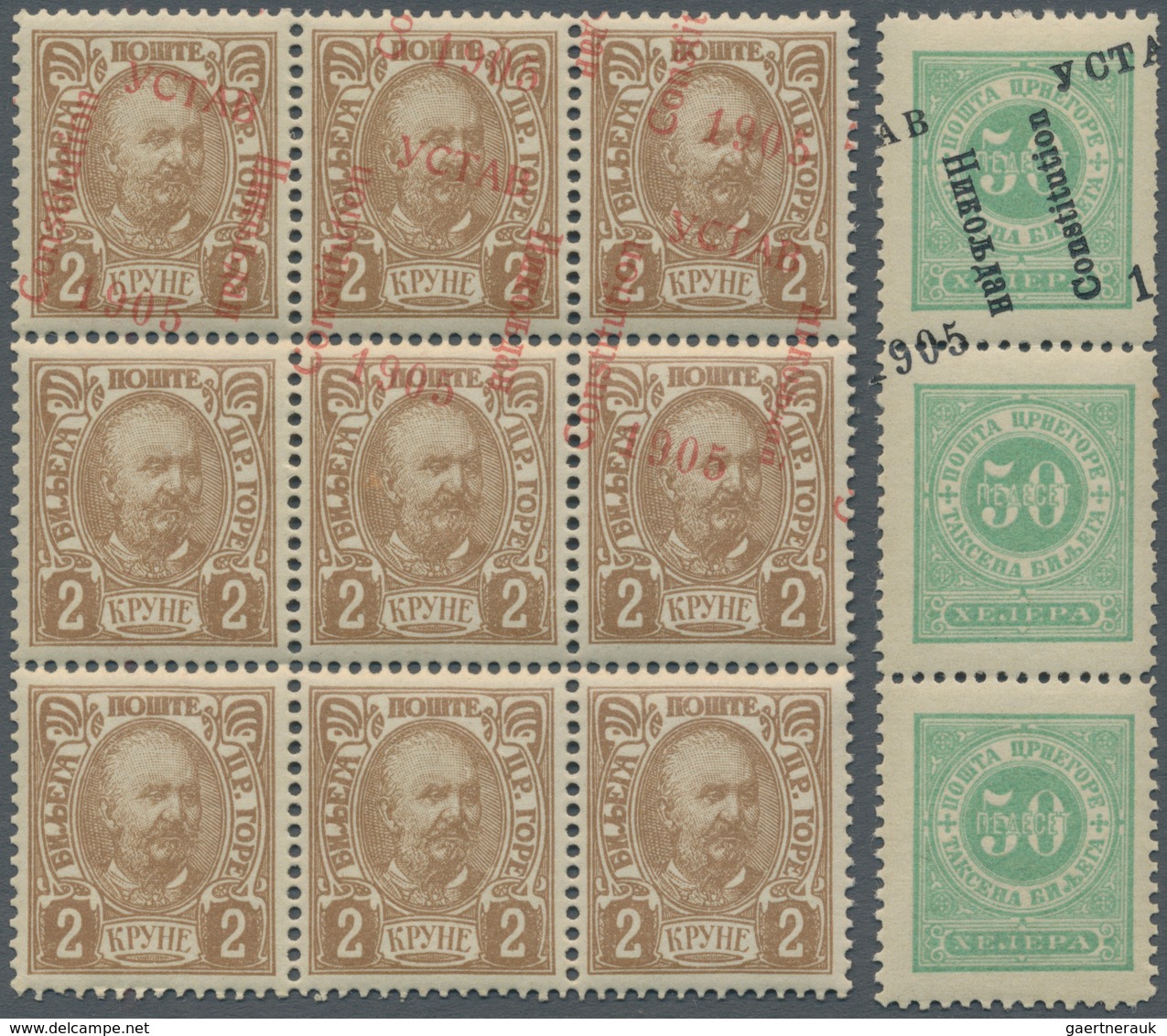 Montenegro: 1896/1906, Specialised Mint Assortment Of Apprx. 237 Stamps Incl. Several Units, Special - Montenegro