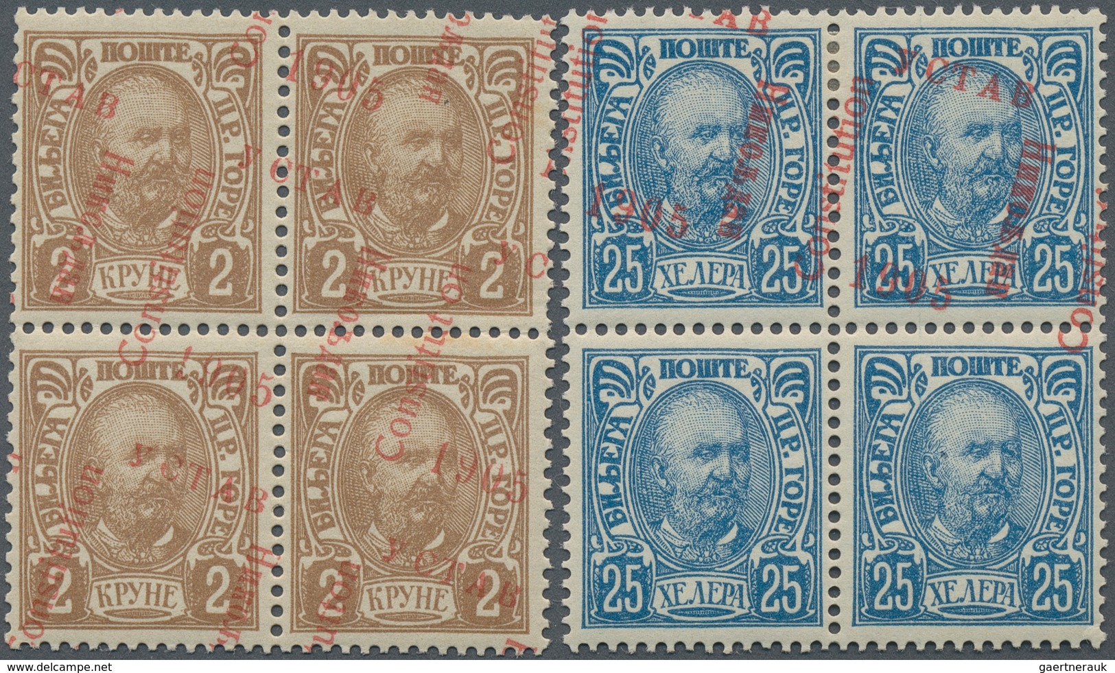 Montenegro: 1905/1906, Overprints, Specialised Assortment Of Apprx. 134 Stamps Showing Many Varietie - Montenegro