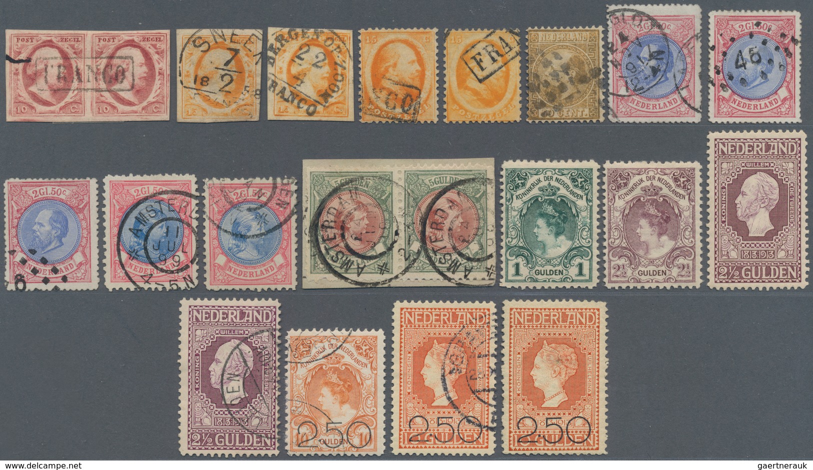 Niederlande: 1852/1935, Splendid Used And Mint Lot Of Better Issues On Stockcards, E.g. 1st Issue 10 - Andere & Zonder Classificatie