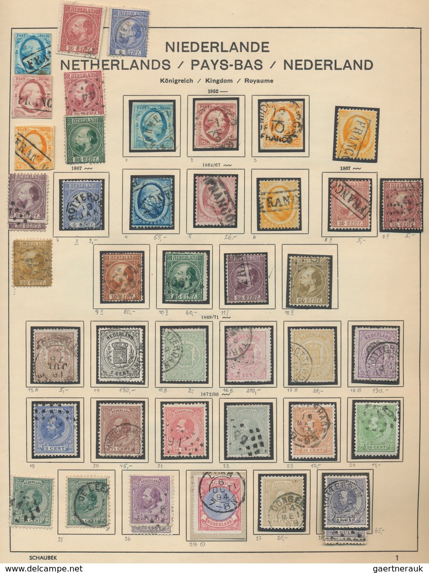 Niederlande: 1852/1980 (ca): Ab Nr 1 Meist Gestempelt Und Gut Besetzt, Ab 1936 Wenige Postfrisch Und - Autres & Non Classés