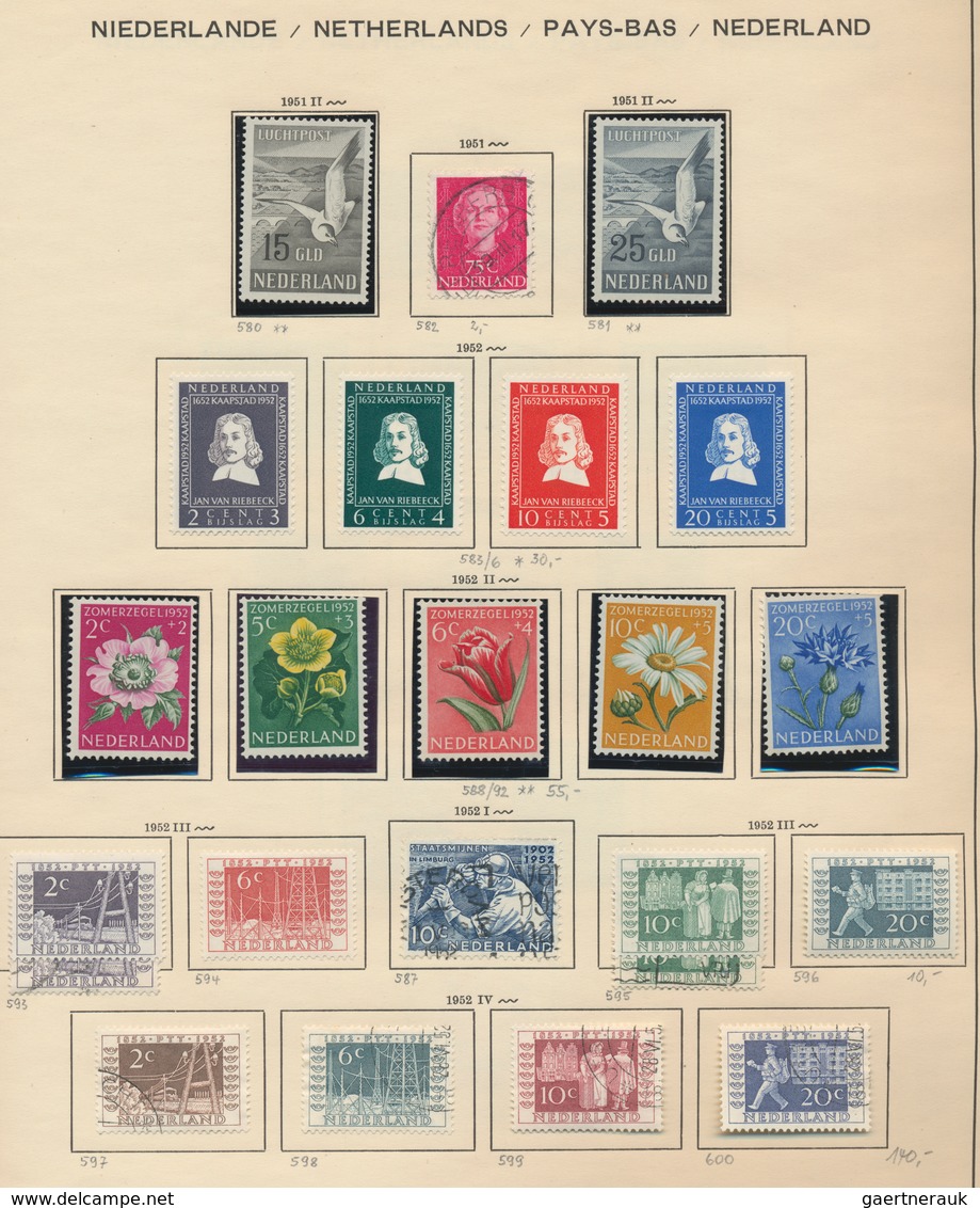 Niederlande: 1852/1980 (ca): Ab Nr 1 Meist Gestempelt Und Gut Besetzt, Ab 1936 Wenige Postfrisch Und - Andere & Zonder Classificatie