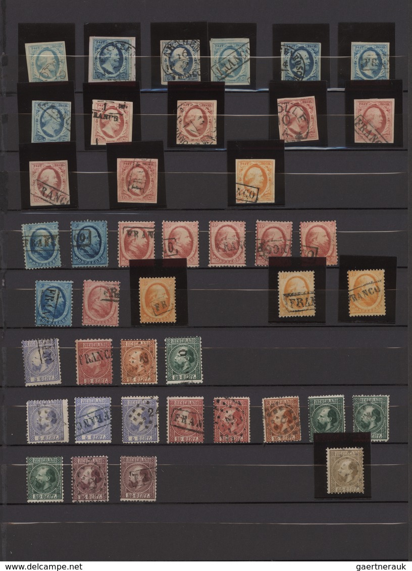 Niederlande: 1852-1940's: Collection Of Mostly Used Stamps Plus Few Covers In A Stockbook, Starting - Autres & Non Classés