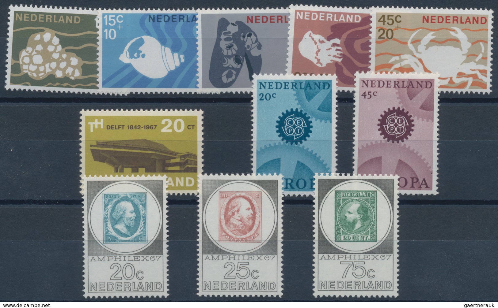 Niederlande: 1967, Sets Without The Souvenir Sheets Per 375 MNH. Every Year Set Is Separately Sorted - Sonstige & Ohne Zuordnung