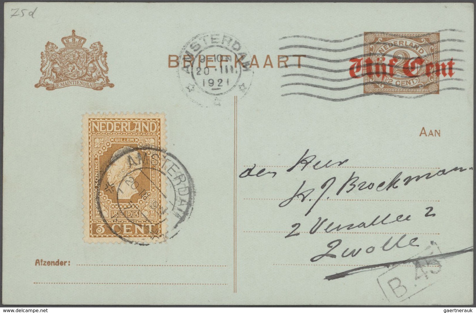 Niederlande - Ganzsachen: 1876/1926 Specialized Collection Of About 550 Unused And Used Postal Stati - Material Postal