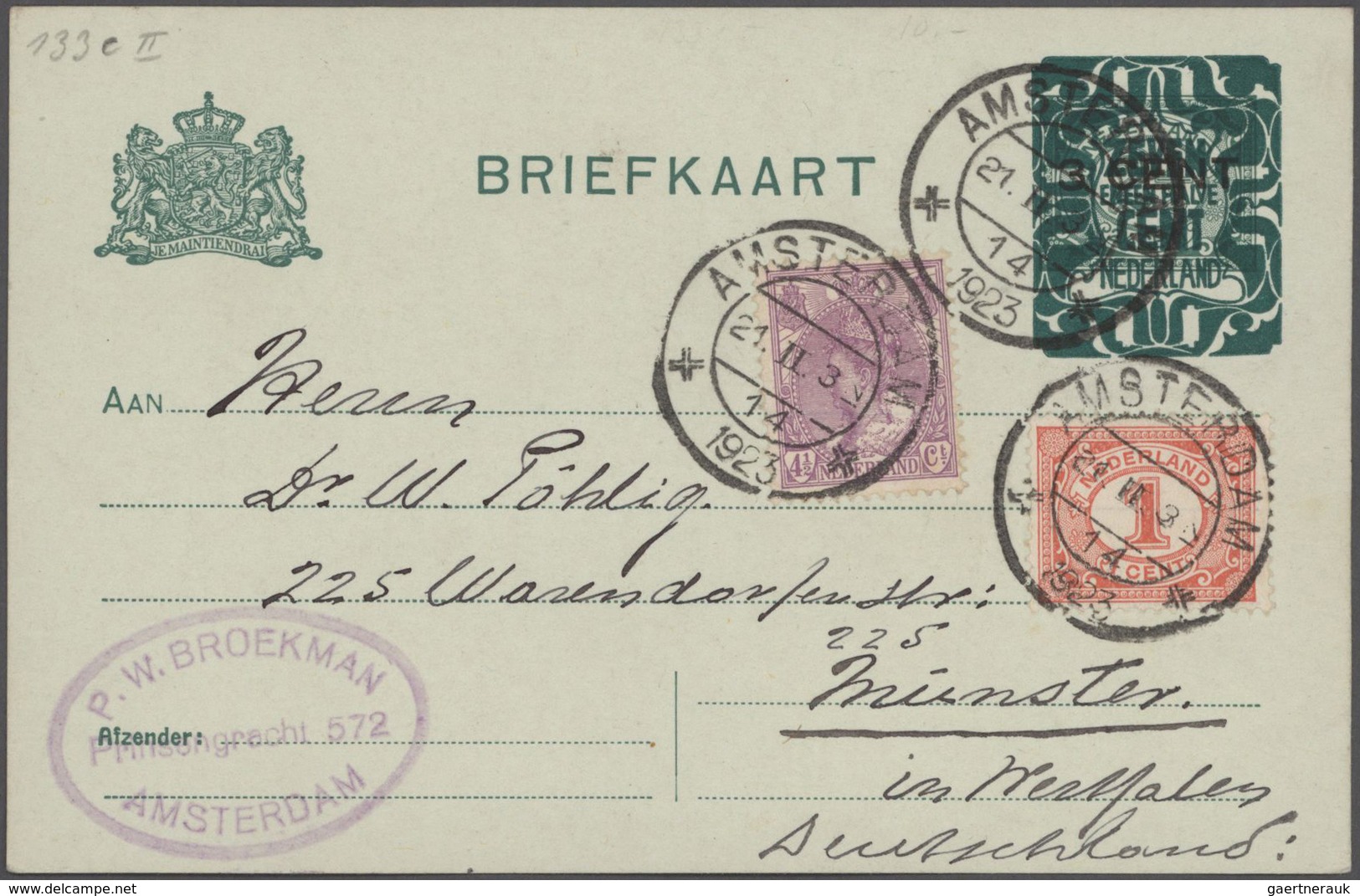 Niederlande - Ganzsachen: 1876/1926 specialized collection of about 550 unused and used postal stati