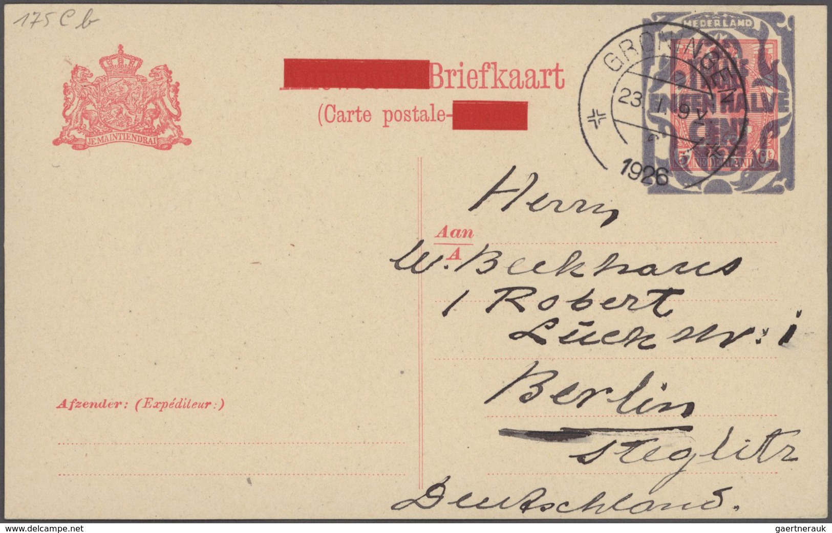 Niederlande - Ganzsachen: 1876/1926 specialized collection of about 550 unused and used postal stati