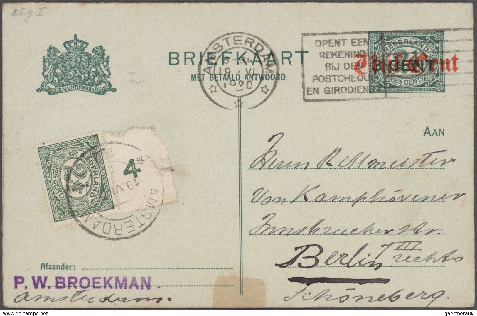 Niederlande - Ganzsachen: 1876/1926 specialized collection of about 550 unused and used postal stati