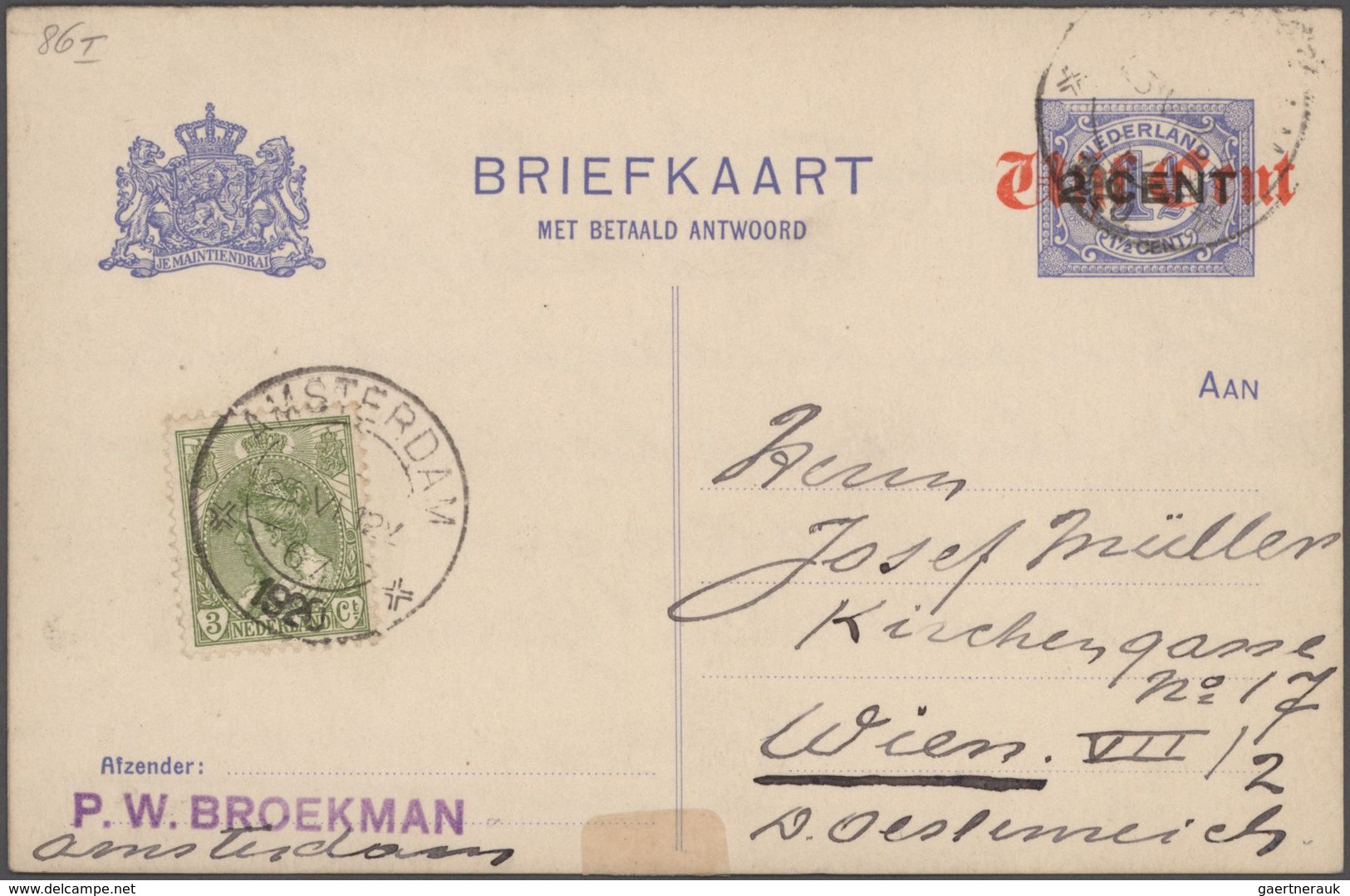 Niederlande - Ganzsachen: 1876/1926 specialized collection of about 550 unused and used postal stati