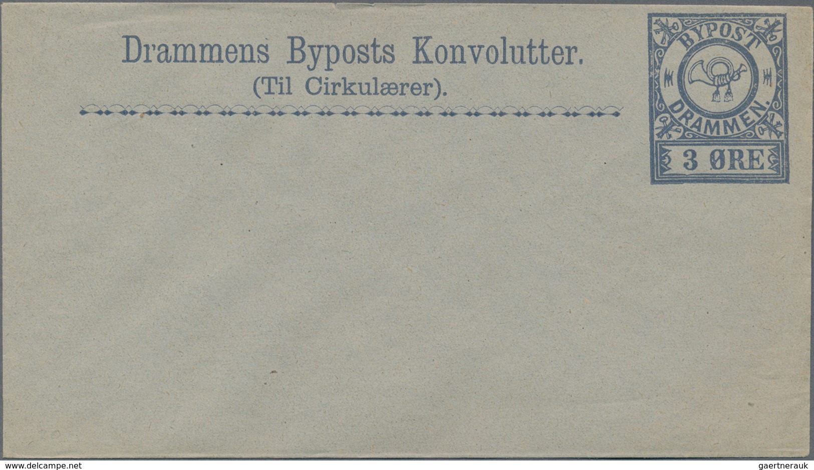 Norwegen - Ganzsachen: 1875 (ca.), Six Unused Postal Stationery Envelopes Of The Private Townpost Of - Entiers Postaux