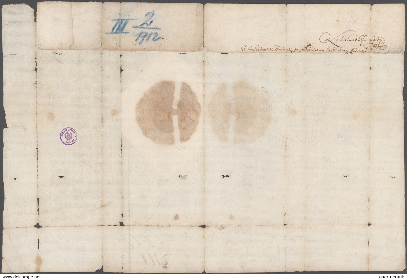 Österreich - Vorphilatelie: 1704/1843, Partie Von Fünf Besseren Dokumenten: 1712 Unterschrift Kaiser - ...-1850 Prephilately