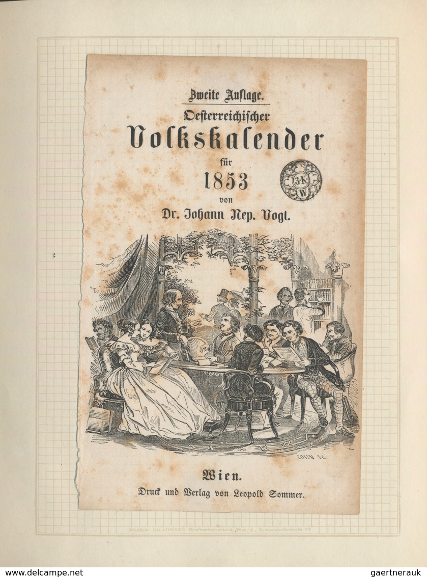 Österreich: 1809 - 1846 (ca.), 4 Zeitungsausschnitte Mit Stempeln Und 17 Ausschnitte Mit Verschieden - Verzamelingen