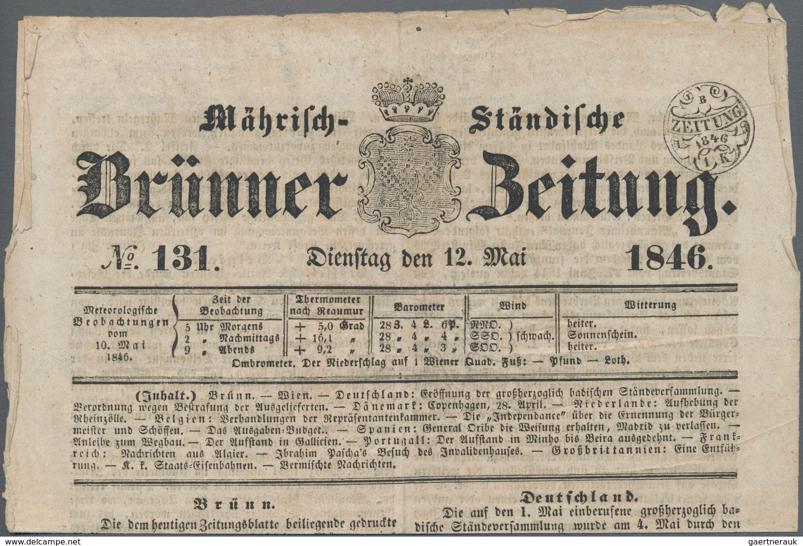 Österreich: 1809 - 1846 (ca.), 4 Zeitungsausschnitte Mit Stempeln Und 17 Ausschnitte Mit Verschieden - Collections