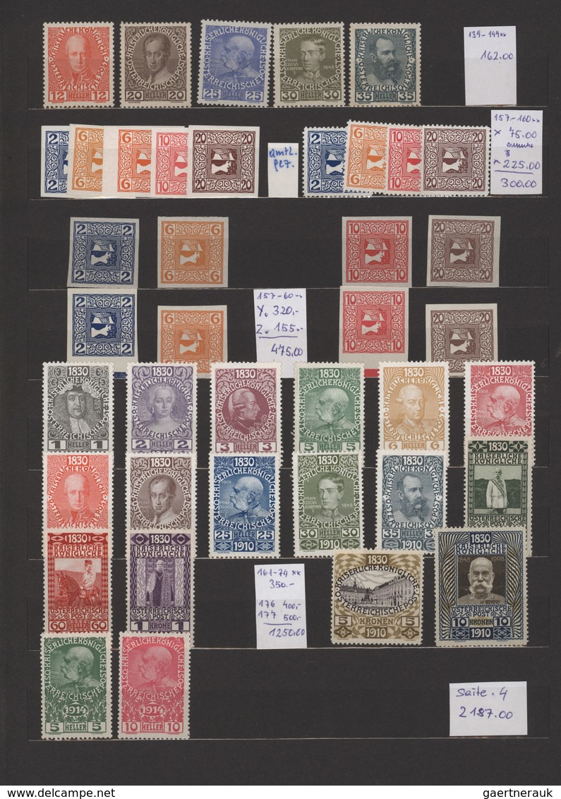 Österreich: 1850/1922, Umfassende Gestempelt Und Postfrische Sammlung In Sechs Steckbüchern Ab Der K - Verzamelingen