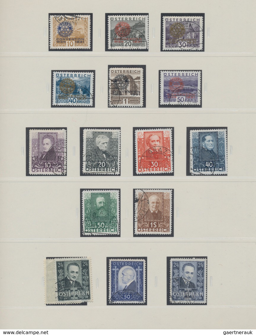 Österreich: 1850/1938, Reichhaltige, Meist Gestempelte Sammlung Im Safe-dual-Falzlos-Vordruckalbum, - Colecciones