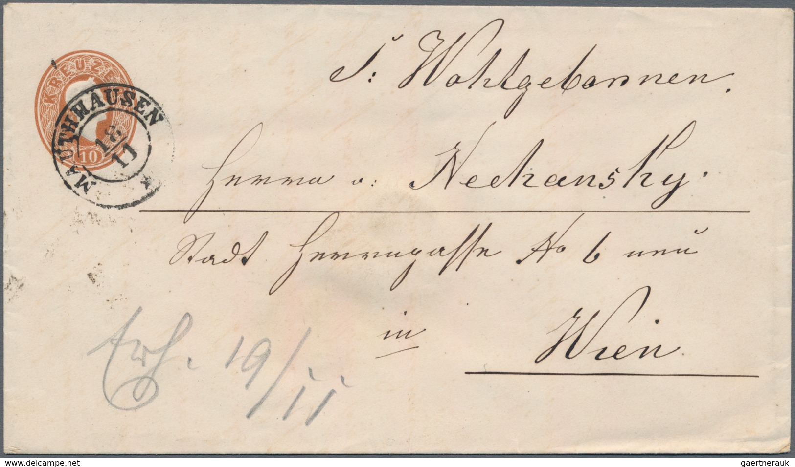 Österreich: 1860/1890 (ca.), Lot Von 20 Briefen Und Karten, Dabei Gebrauchte Ganzsachen (Umschläge, - Collections