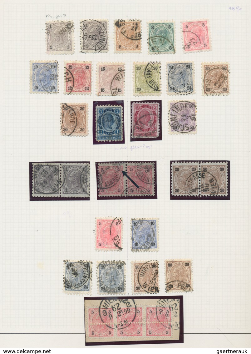 Österreich: 1890, Saubere Gestempelte Spezialsammlung Kaiser Franz Joseph 1890 Mit Vielen Marken, Ei - Collections