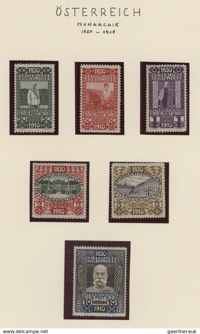 Österreich: 1890/1918, Meist Postfrische Sammlung Auf Schaubek-Blättern, Augenscheinlich In Den Haup - Colecciones