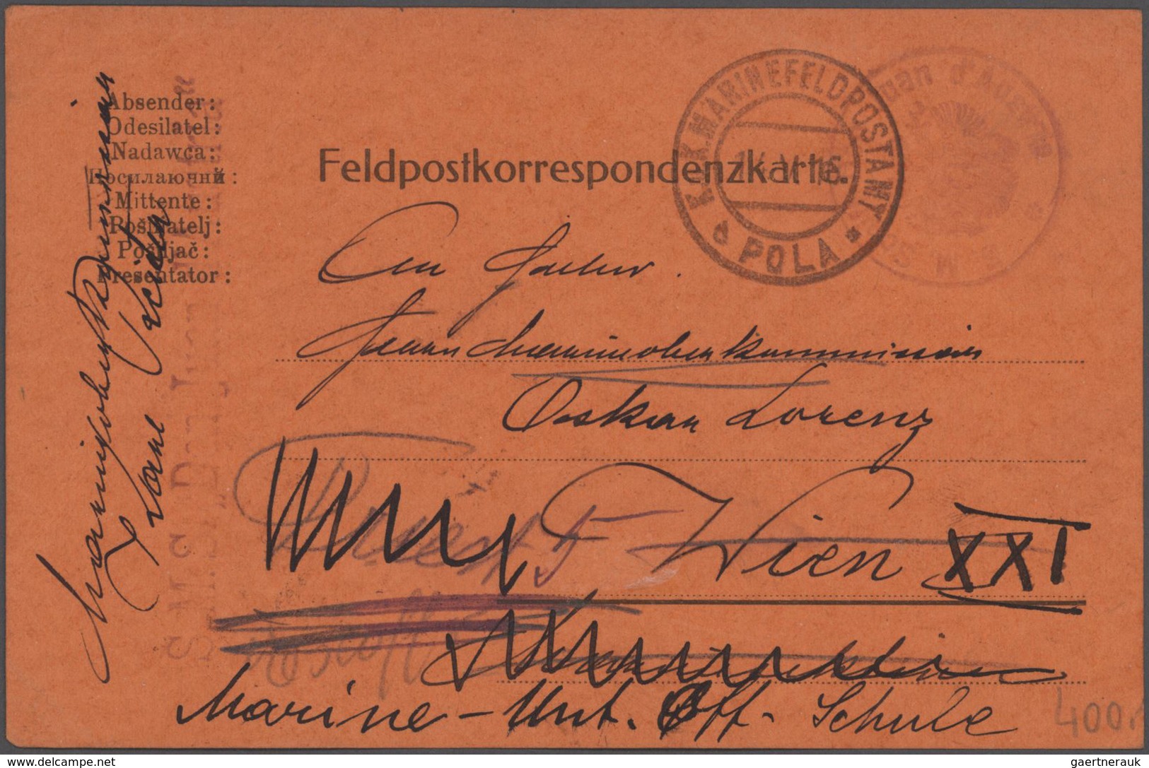 Österreich: 1901 - 1917 (ca.), 43 Feldpost-Belege, zumeist Marineschiffspost (z.B. "SMS Prinz Eugen,