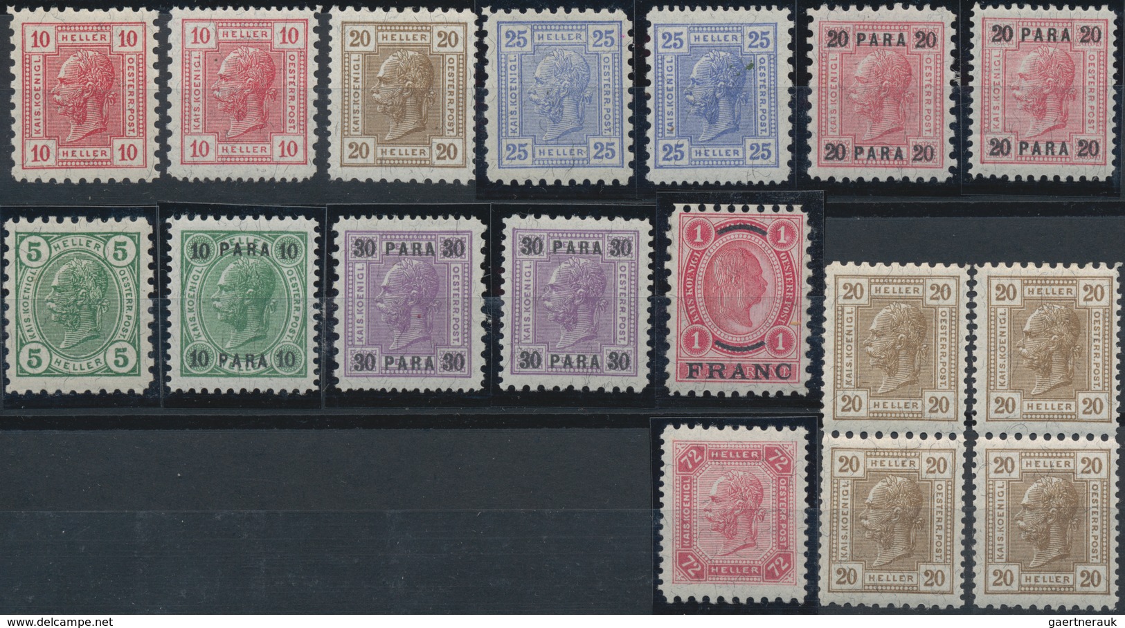 Österreich: 1903/1906, FRIEDL-ZÄHNUNGEN, Lot Von 17 Werten Incl. Post In Der Levante/auf Kreta. - Colecciones