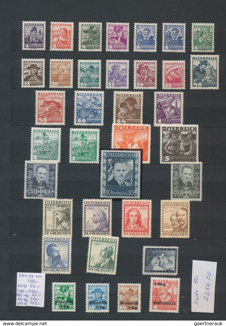 Österreich: 1922/1937, Parallel Postfrisch Und Gestempelt Geführte Sammlung Im Steckbuch, Wipa-Faser - Colecciones