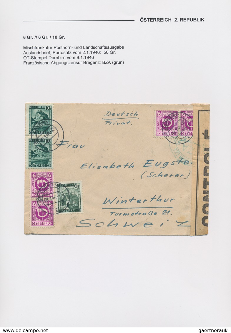 Österreich: 1945/1946, Interessante Sammlung Mit Ca.60 Belegen Der Nachkriegszeit, Dabei Als Schwerp - Colecciones