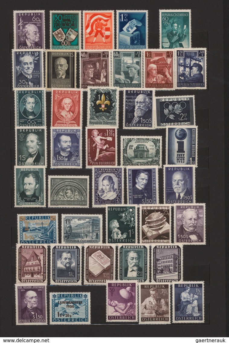 Österreich: 1945/1990, Reichhaltiger Postfrischer Bestand In Neun Alben Mit Sammlungsteilen Und Dubl - Colecciones