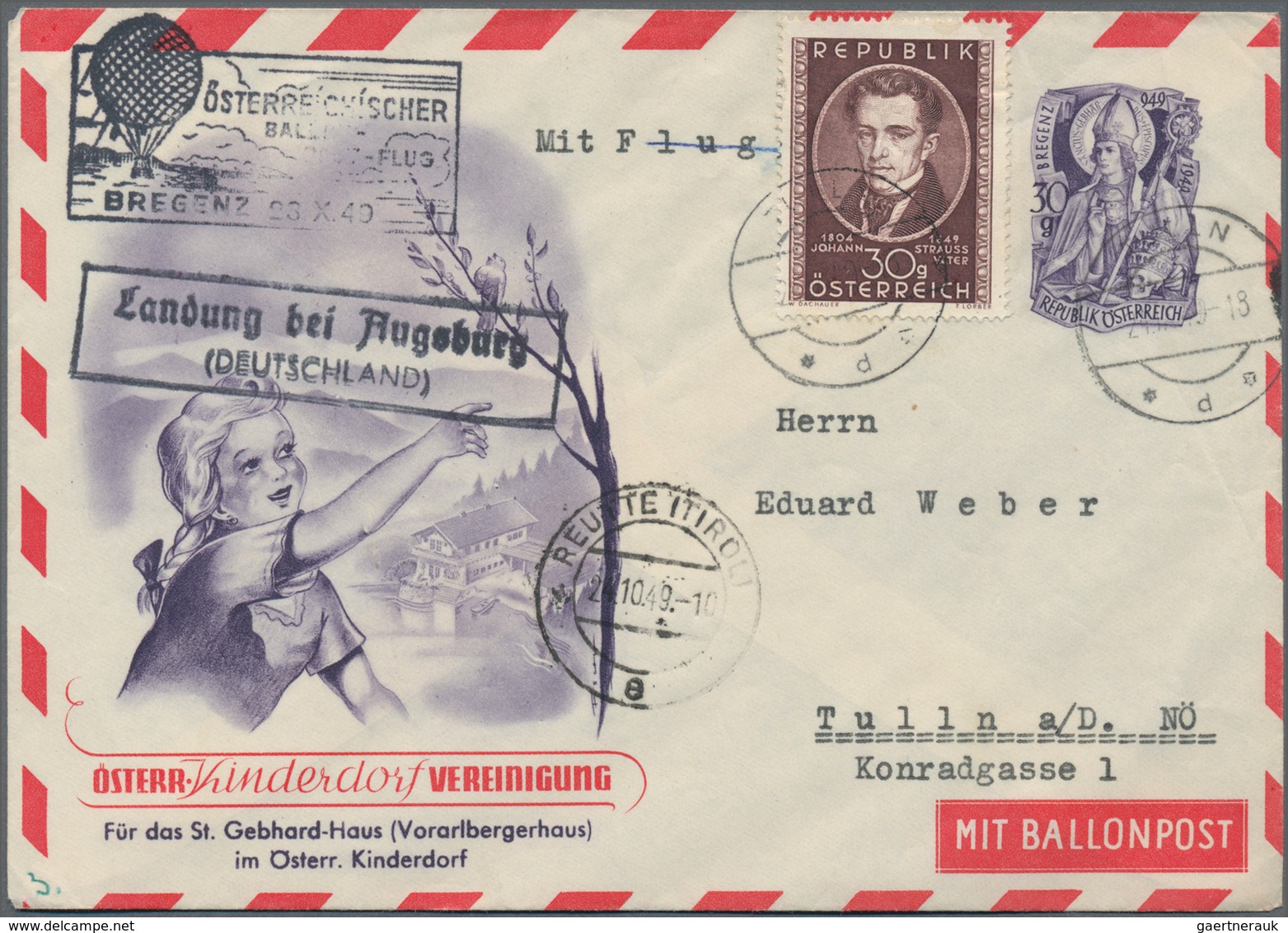Österreich: 1948/1961, Sammlungspartie Von Ca. 86 Ballonpostbelegen Der Österreichischen Pro Juventu - Colecciones