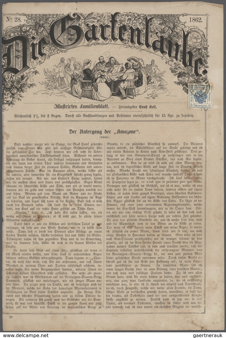 Österreich - Zeitungsstempelmarken: 1862/1876, Partie Von Ca. 104 Titelseiten "Die Gartenlaube", Je - Dagbladen