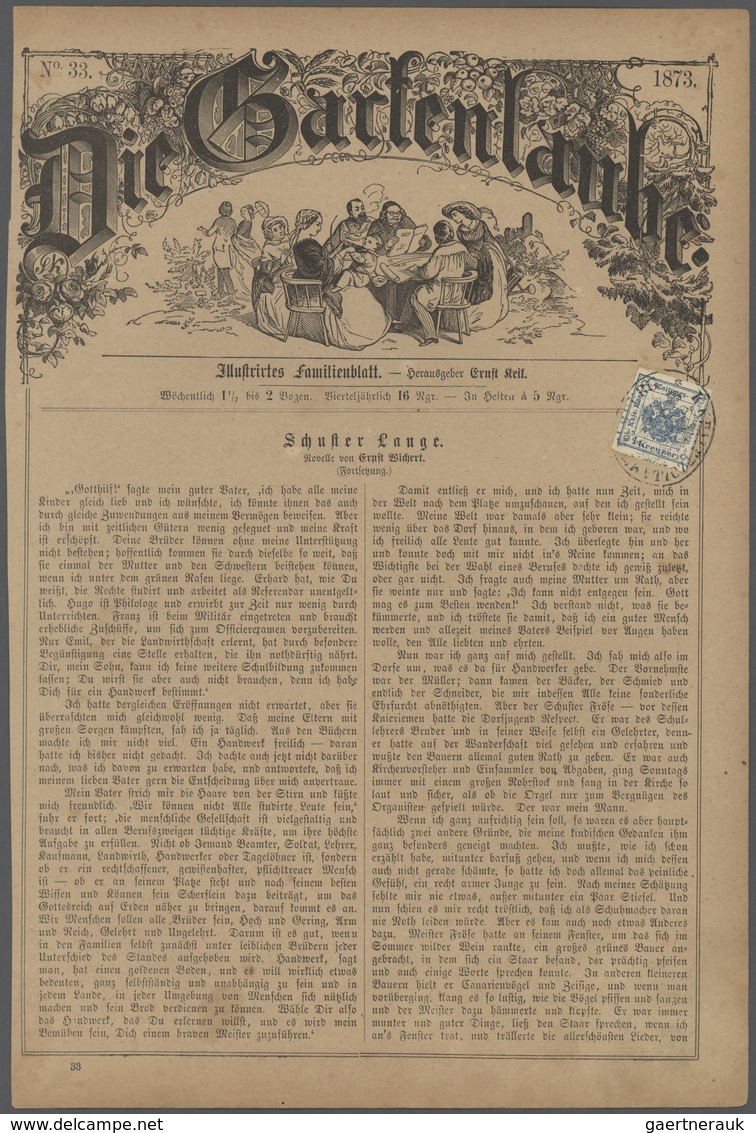 Österreich - Zeitungsstempelmarken: 1862/1876, Partie Von Ca. 104 Titelseiten "Die Gartenlaube", Je - Periódicos