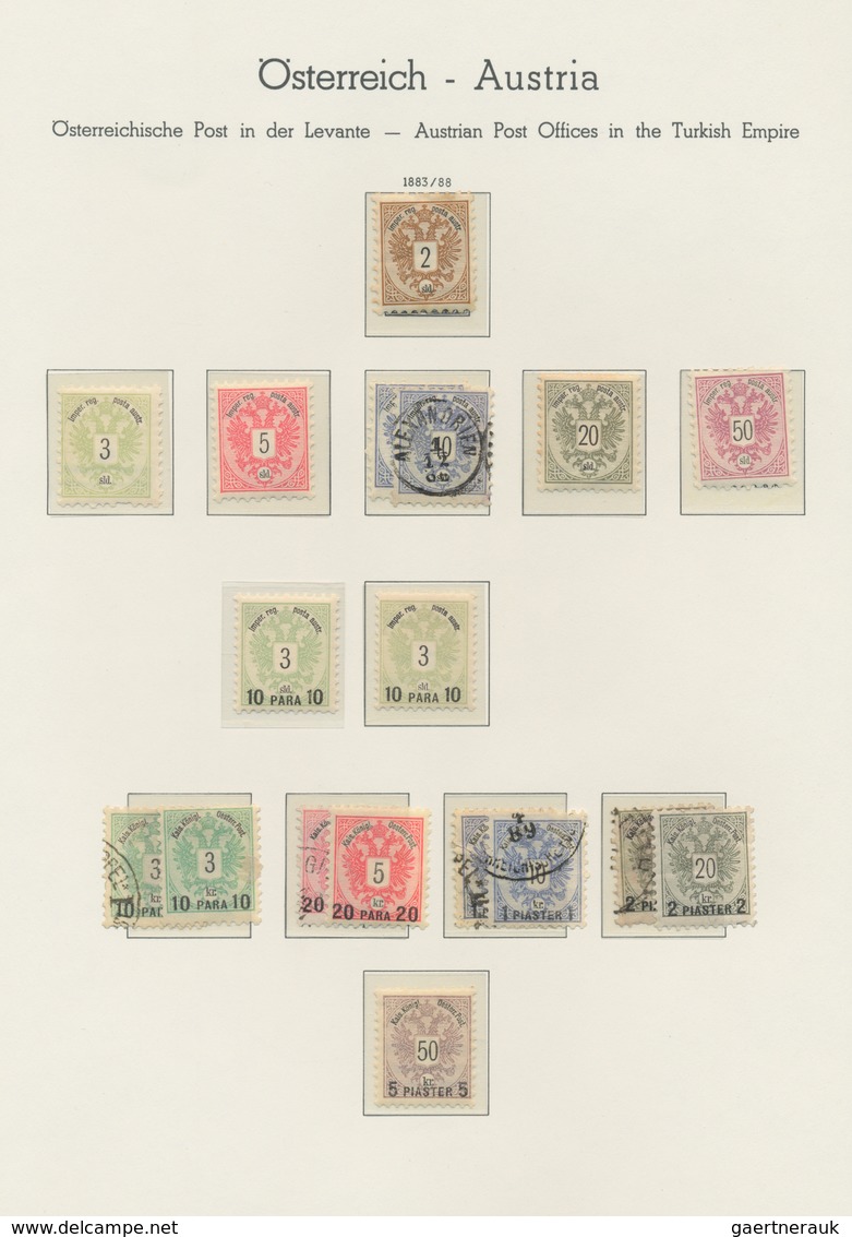 Österreichische Post In Der Levante - Portomarken: 1867 - 1909, Kleine Sammlung Auf Vordruckblättern - Levante-Marken