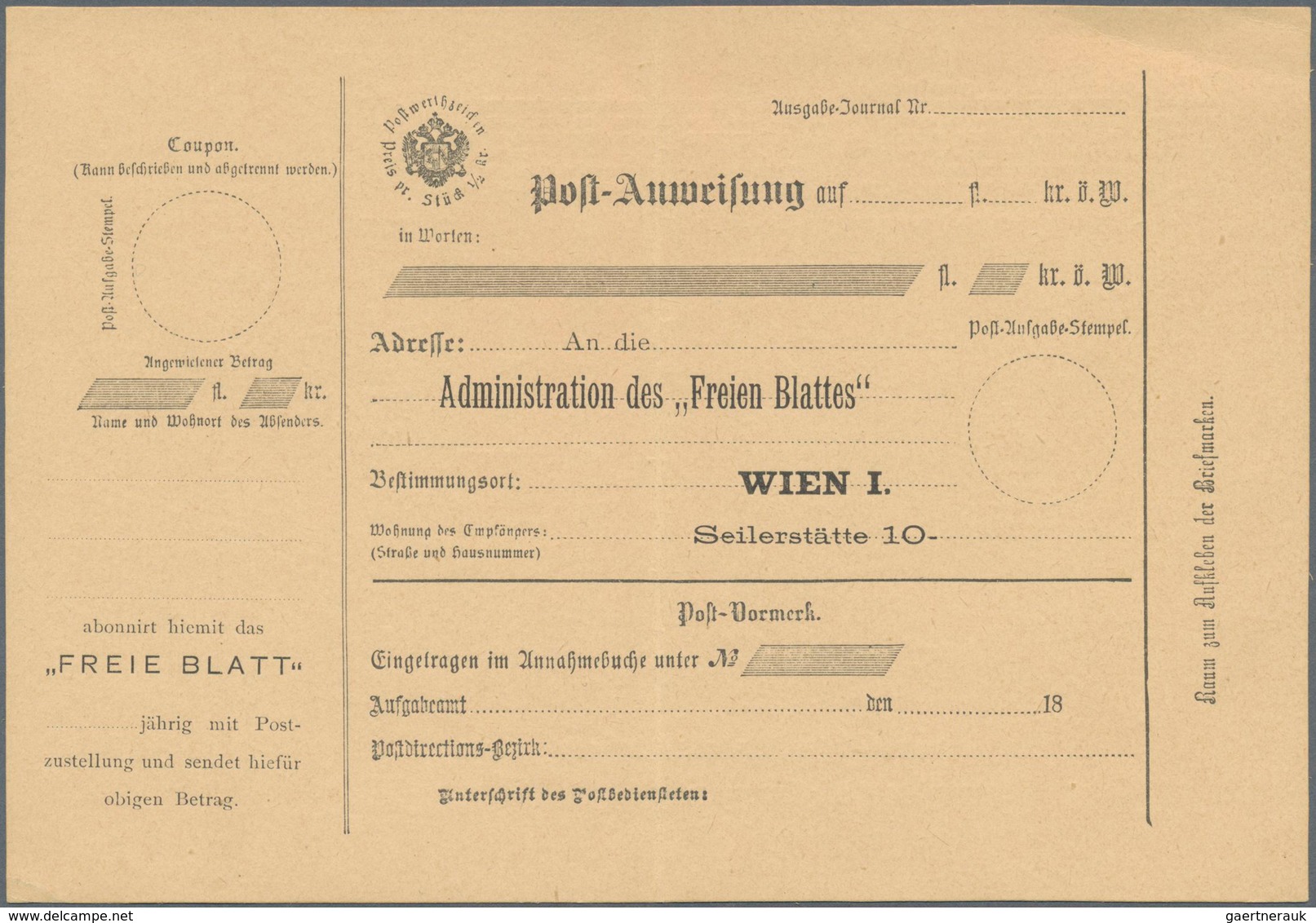 Österreich - Ganzsachen: 1878/1919, Ca. 20 Ungebrauchte Und überwiegend Ungefaltet Postanweisungsfor - Otros & Sin Clasificación