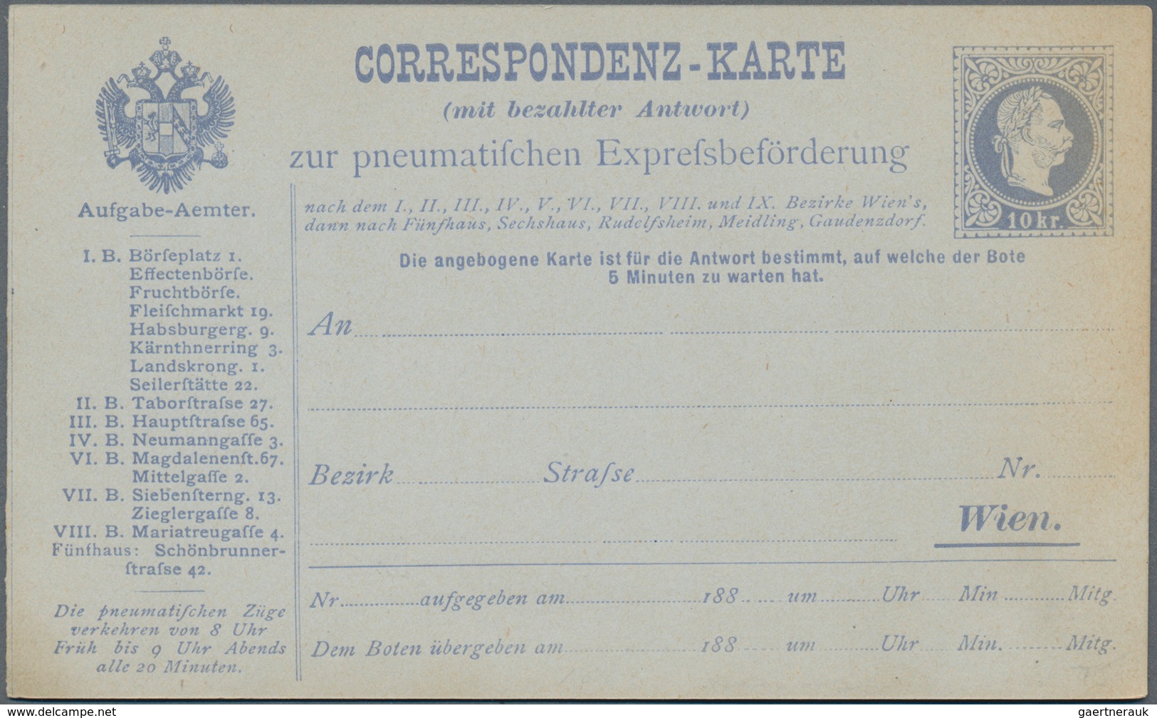 Österreich - Ganzsachen: 1883/1922 Ca. 70 Fast Ausschliesslich Ungebrauchte Ganzsachen Für Die Wiene - Andere & Zonder Classificatie