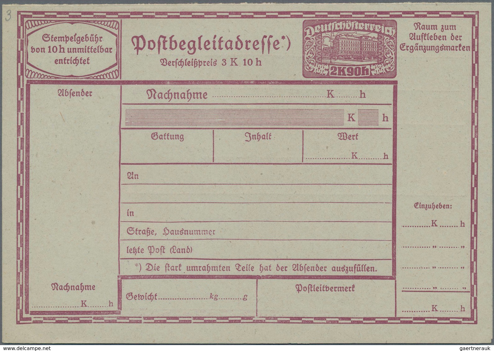 Österreich - Ganzsachen: 1908/19, Kleines Konvolut Von 6 Ungebrauchten Und Zwei Gebrauchten Postbegl - Andere & Zonder Classificatie