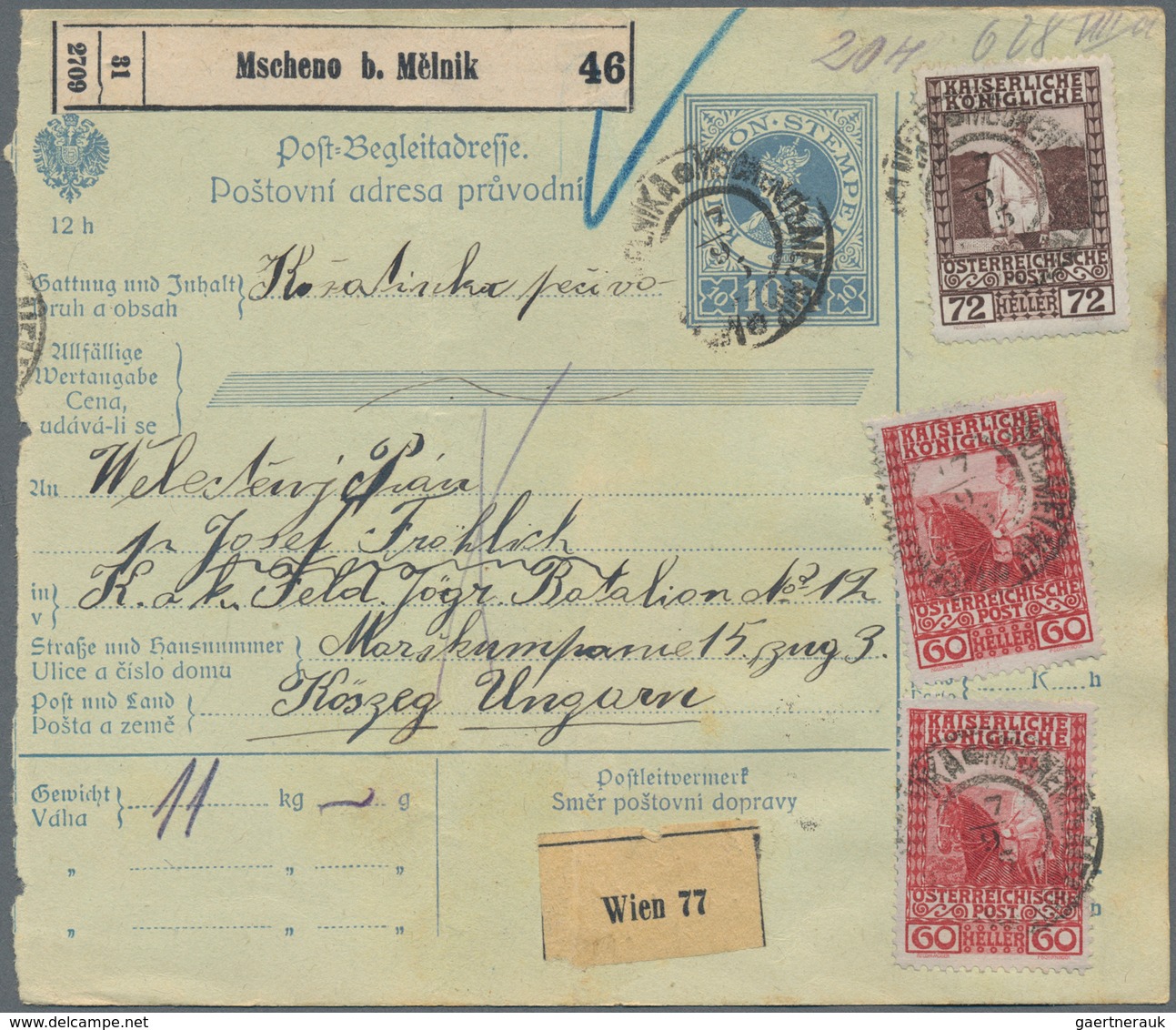 Österreich - Ganzsachen: 1917/20, Vier Verschiedene Bedarfsgerecht Verwendete Postbegleitadressen Mi - Otros & Sin Clasificación