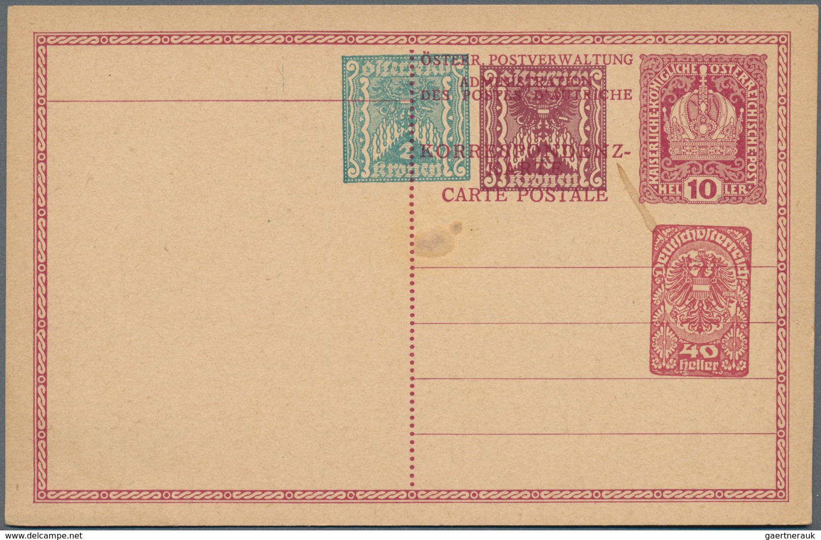 Österreich - Privatganzsachen: 1919/22, Kleiner Posten Von Ca. 40 Gebrauchten Und Ungebrauchten Priv - Autres & Non Classés