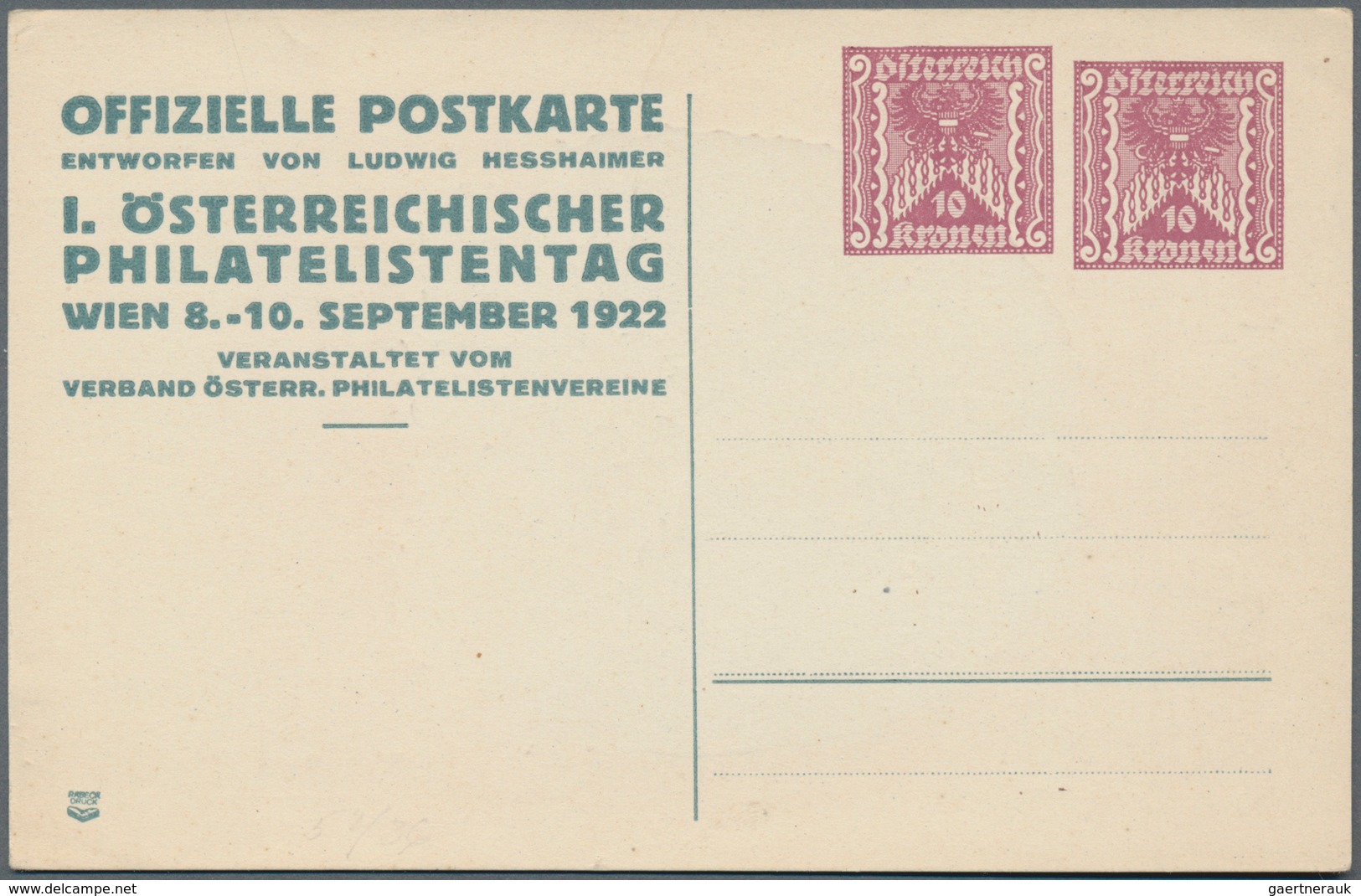 Österreich - Privatganzsachen: 1922/24, Ca. 30 Ungebrauchte Privatganzsachenumschläge Und Ca. 20 Pri - Sonstige & Ohne Zuordnung