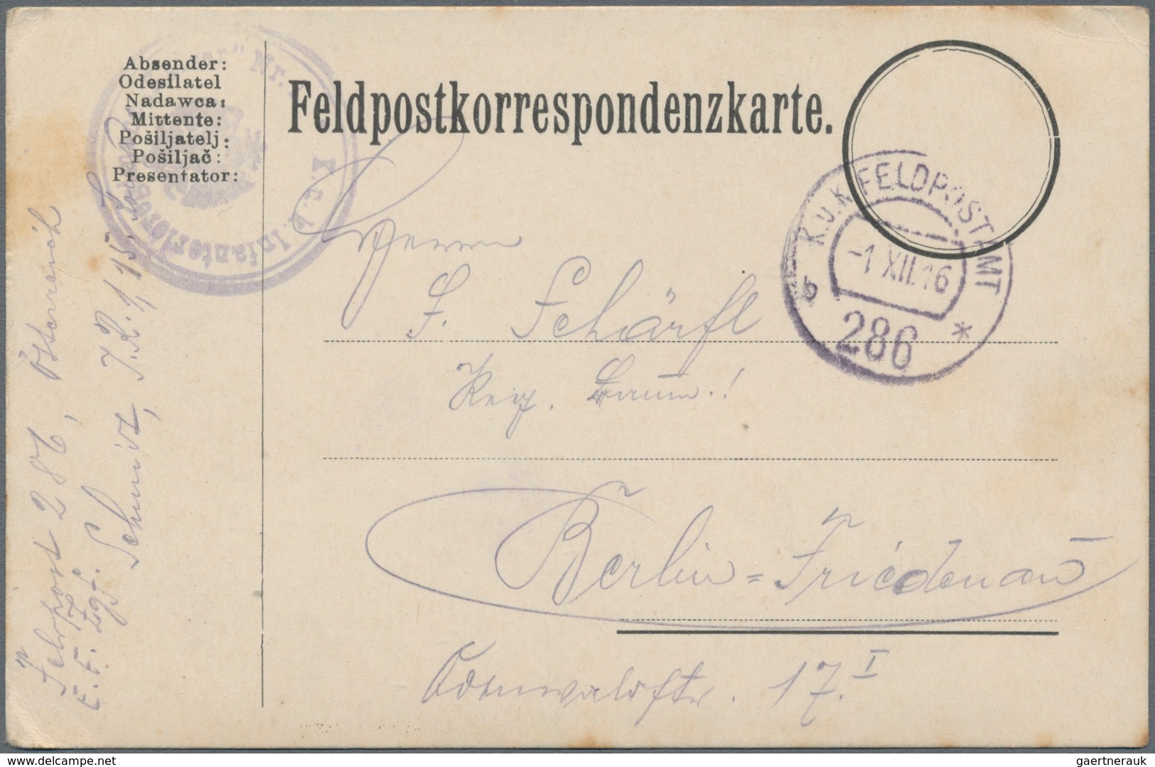 Österreich - Besonderheiten: 1916/18, Ca. 13 Formularkarten Für Die Feldpost, Verschiedene Typen, So - Autres & Non Classés