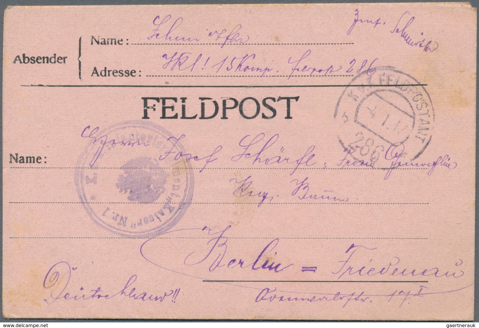 Österreich - Besonderheiten: 1916/18, Ca. 13 Formularkarten Für Die Feldpost, Verschiedene Typen, So - Autres & Non Classés