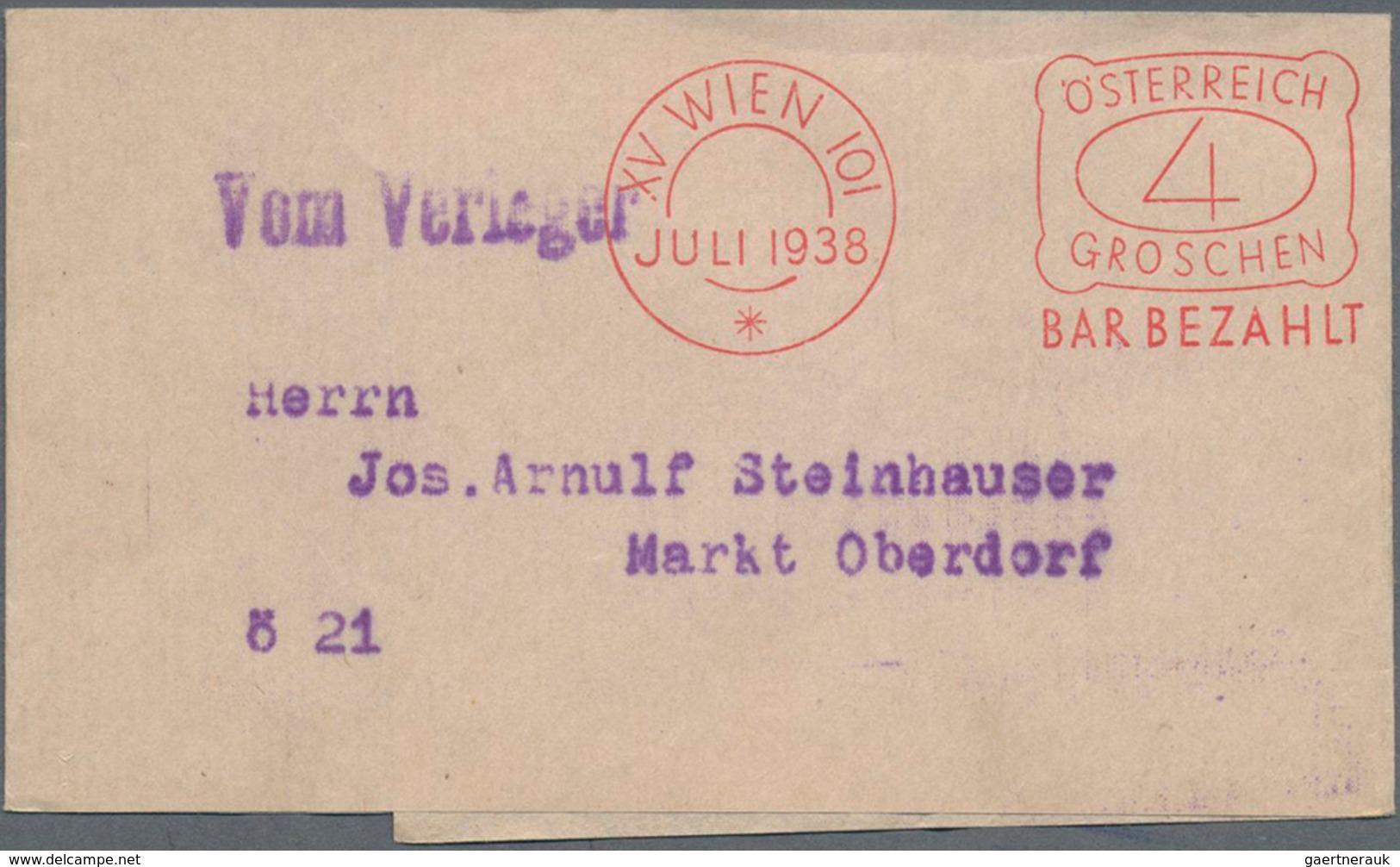 Österreich - Besonderheiten: 1928/38, Kleiner Posten Von Ca. 60 Streifbändern Alle Mit Absenderfreis - Sonstige & Ohne Zuordnung