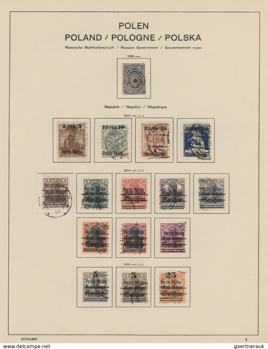 Polen: 1860-1944: Used Collection On Printed Pages, From No.1 With Almost All Issues And All The Min - Gebraucht